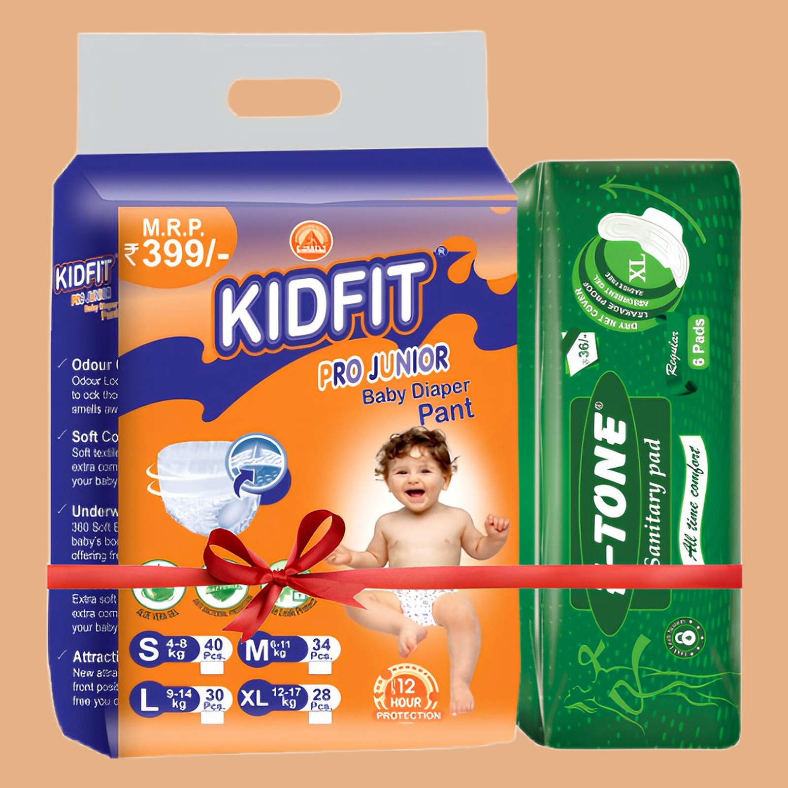 Kidfit Pro Junior Baby Diaper Free F-Tone Sanitary Pad XL 280mm Rs.36/-